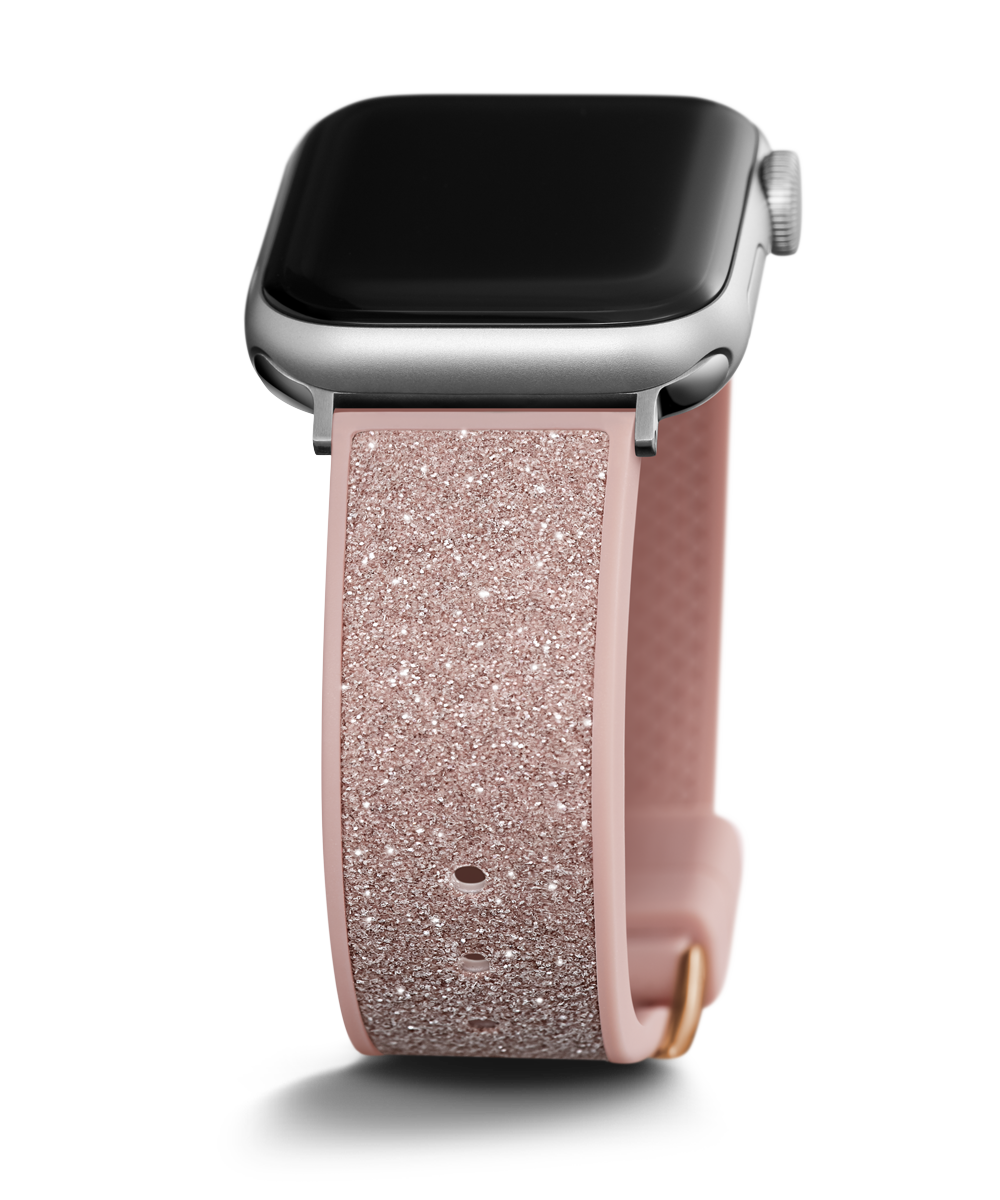 GUESS Glitter Leather on Silicone Band for Apple 38 40 mm Watch