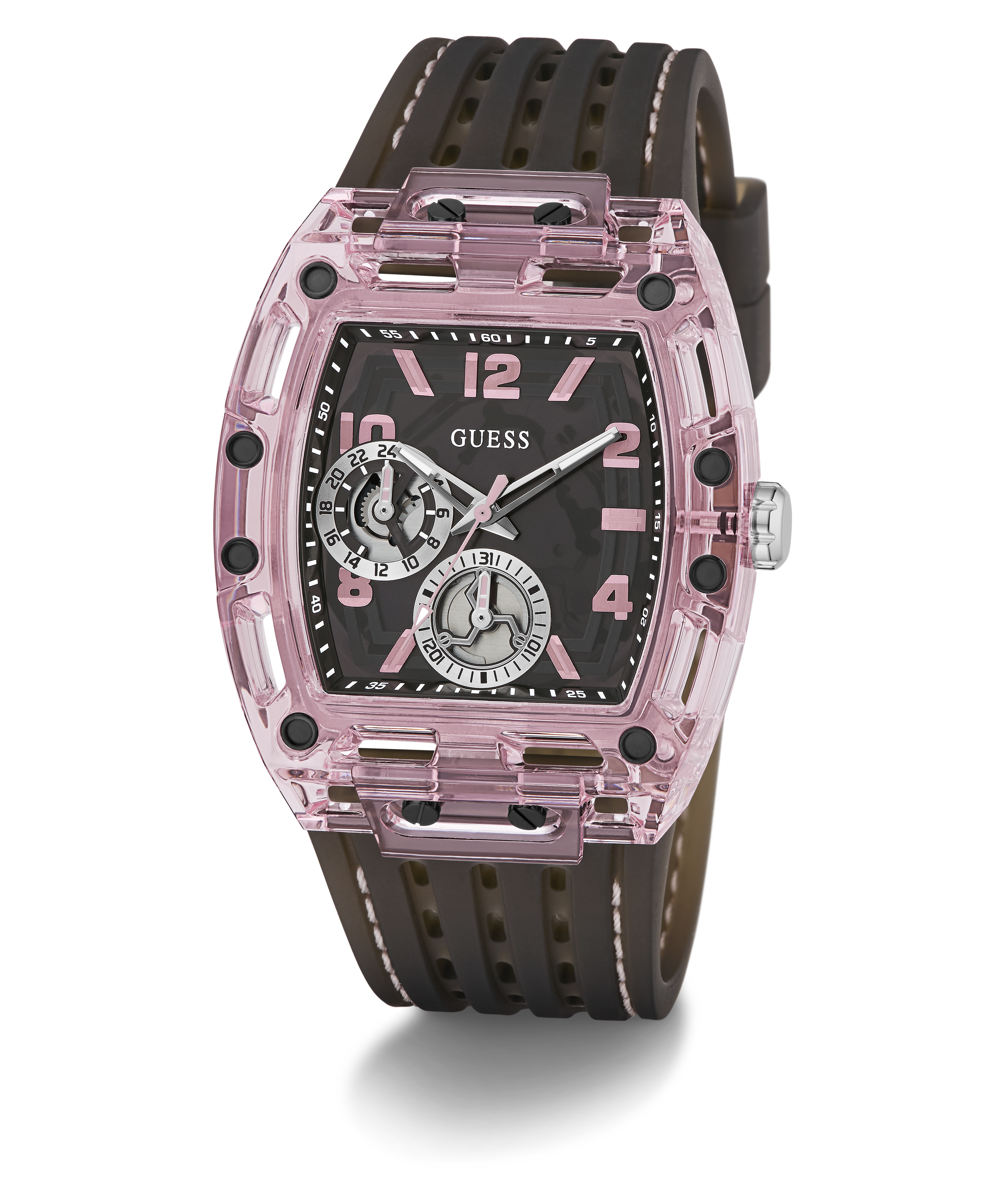 Watch guess color pink GUESS W0731L3 MINI HOT PINK RHINESTONES HEART DIAL LEATHER  main image 2