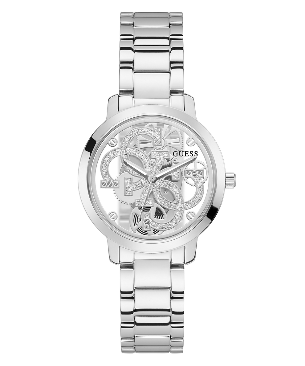 GUESS Ladies Silver Tone Analog Watch straight