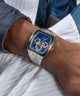 GUESS Mens Silver Tone Multi-function Watch lifestyle watch on wrist