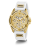 GUESS Ladies White Gold Tone Multi-function Watch