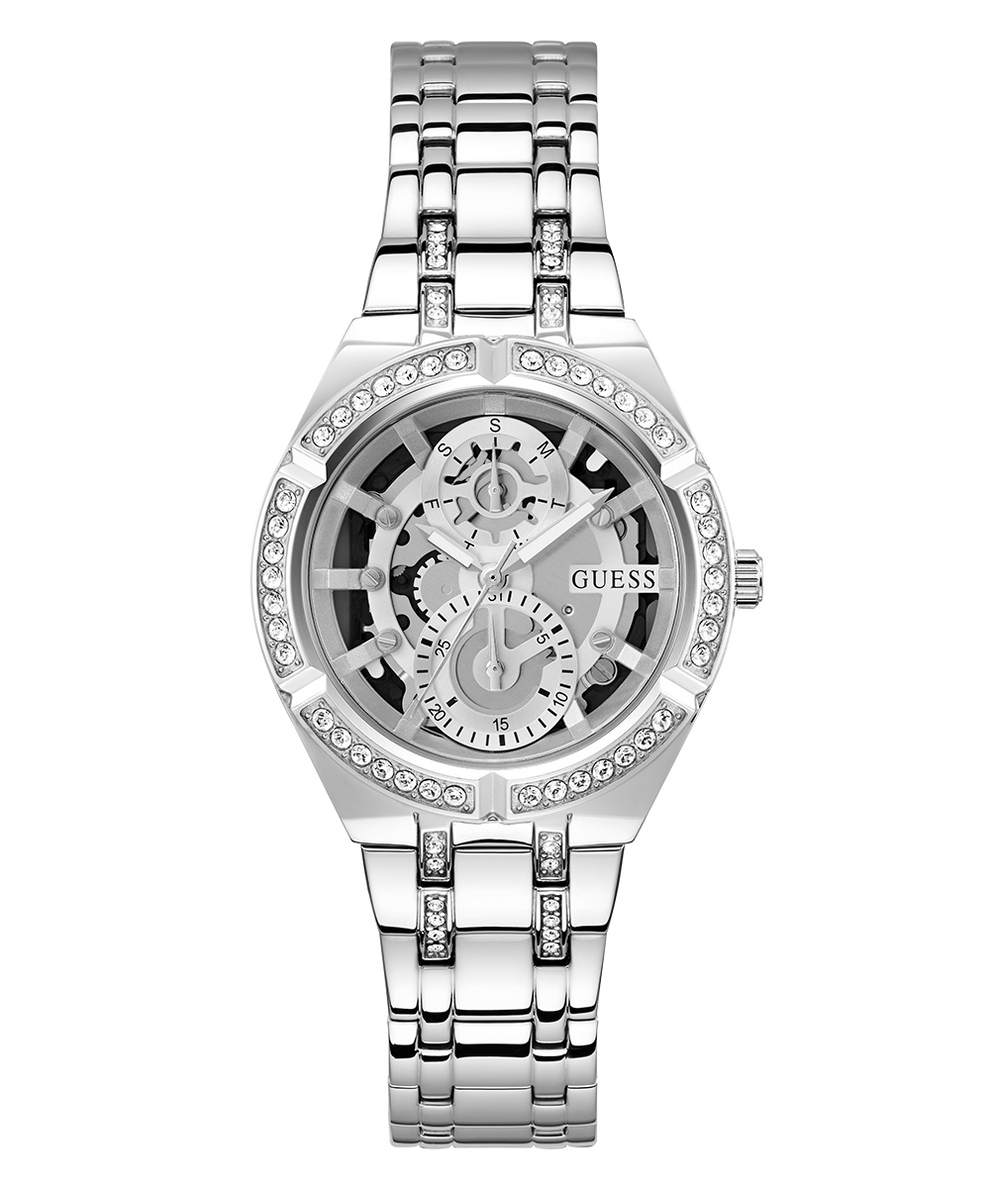 GUESS Ladies Silver Tone Multi-function Watch