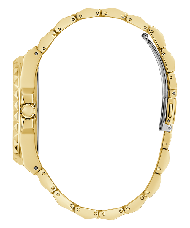 GUESS Mens Gold Tone Analog Watch side