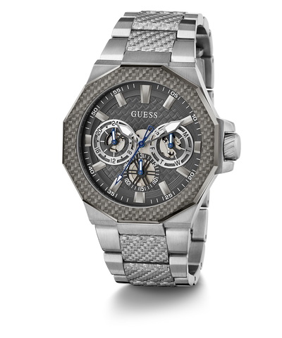 GUESS Mens Silver Tone 2-Tone Multi-function Watch