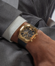 GW0638G1 GUESS Mens Black Gold Multi-function Watch lifestyle watch on wrist