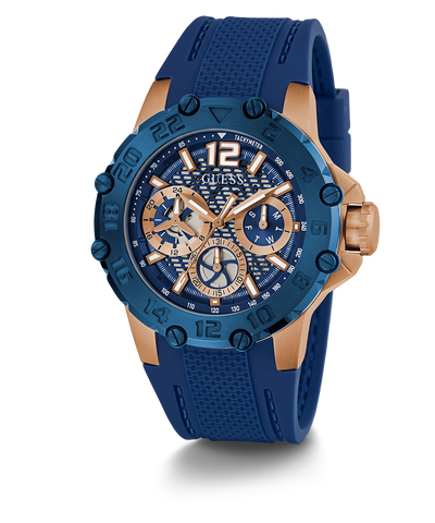 GUESS Mens Blue 2-Tone Multi-function Watch