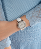 GUESS Ladies Silver Tone Multi-function Watch Box Set lifestyle silver watch with white strap