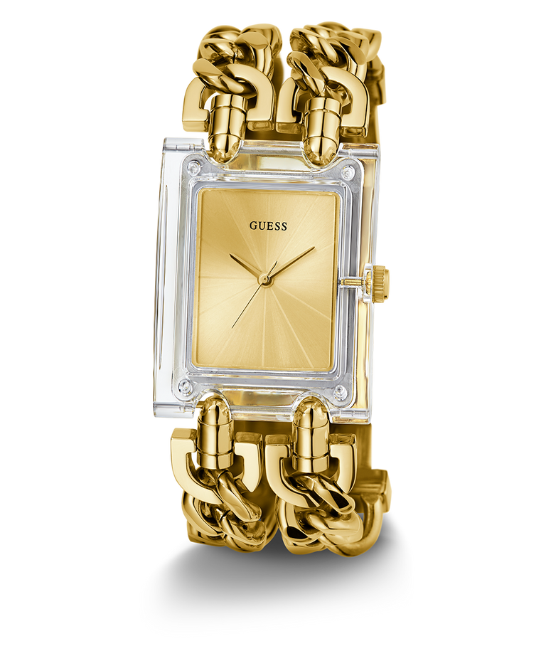 GW0669L1 GUESS Ladies Gold Tone Clear Analog Watch angle