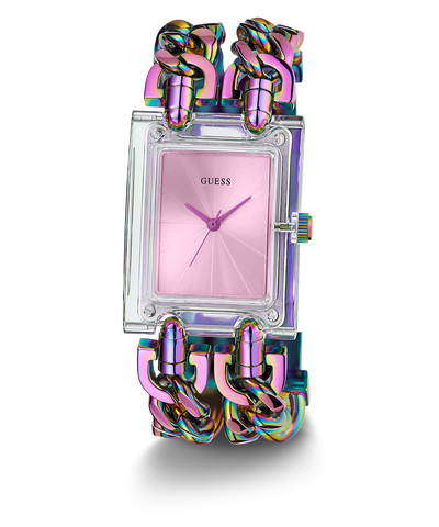 GW0669L2 GUESS Ladies Iridescent Clear Analog Watch