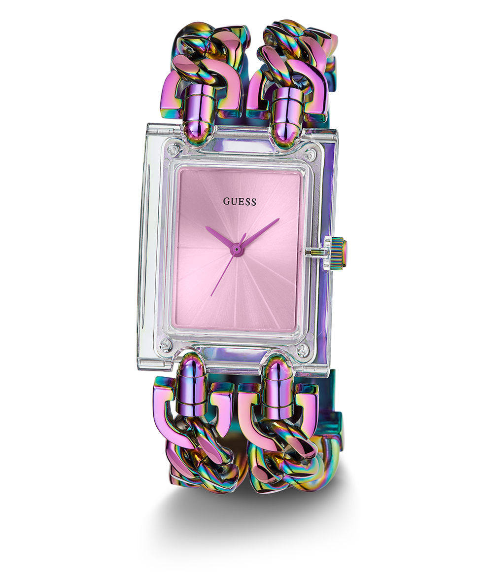 GW0669L2 GUESS Ladies Iridescent Clear Analog Watch