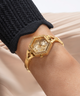 GW0680L2 GUESS Ladies Gold Tone Analog Watch lifestyle watch on wrist