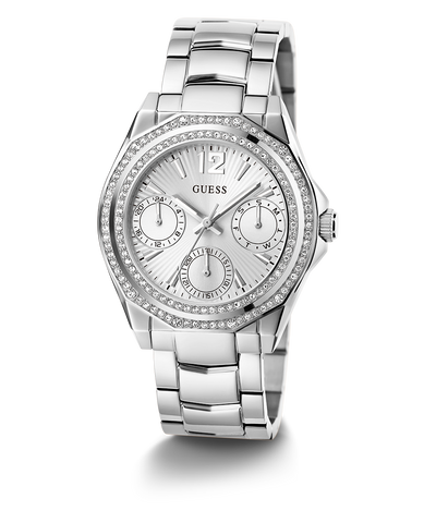 GW0685L1 GUESS Ladies Silver Tone Multi-function Watch angle