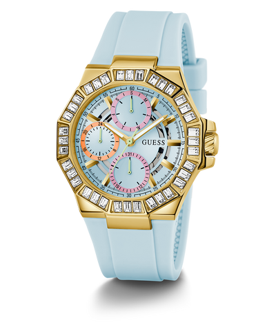 GW0695L1 GUESS Ladies Blue Gold Tone Multi-function Watch