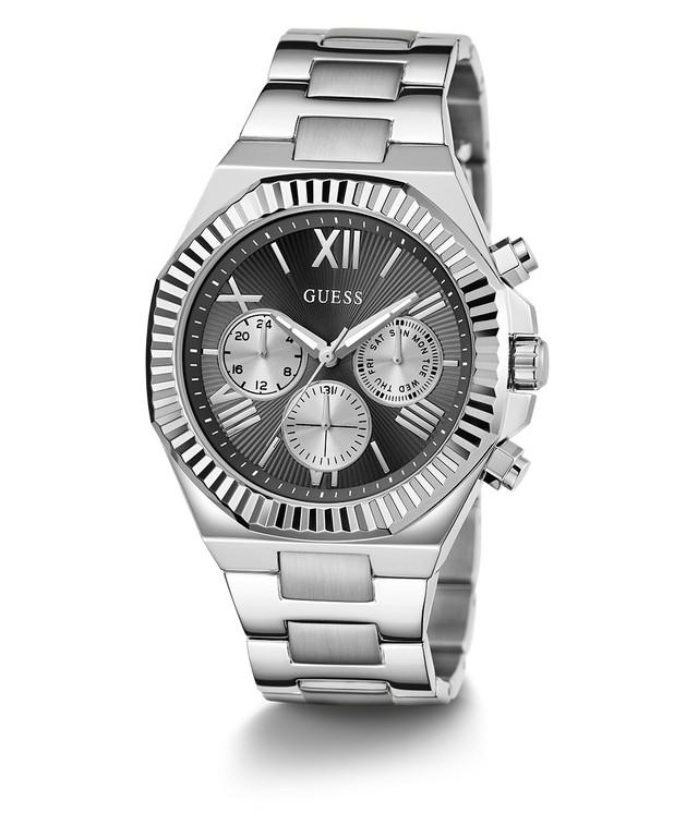 GW0703G1 GUESS Mens Silver Tone Multi-function Watch angle