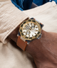 GUESS Mens Brown 2-Tone Multi-function Watch lifestyle watch on wrist