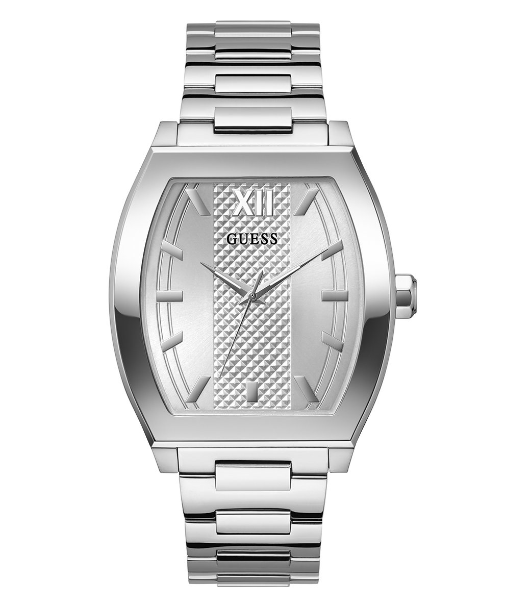 GUESS Mens Silver Tone Analog Watch straight