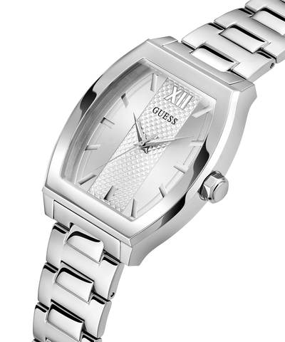 GUESS Mens Silver Tone Analog Watch lifestyle angle