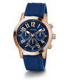  GW0708G3 GUESS Mens Blue Rose Gold Tone Multi-function Watch angle