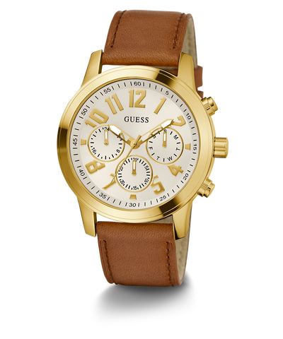 GW0709G2 GUESS Mens Brown Gold Tone Multi-function Watch angle