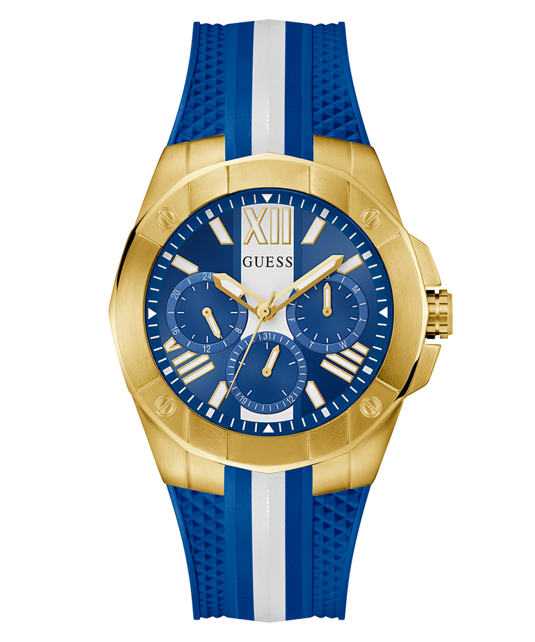 GW0716G2 GUESS Mens Blue Gold Tone Multi-function Watch