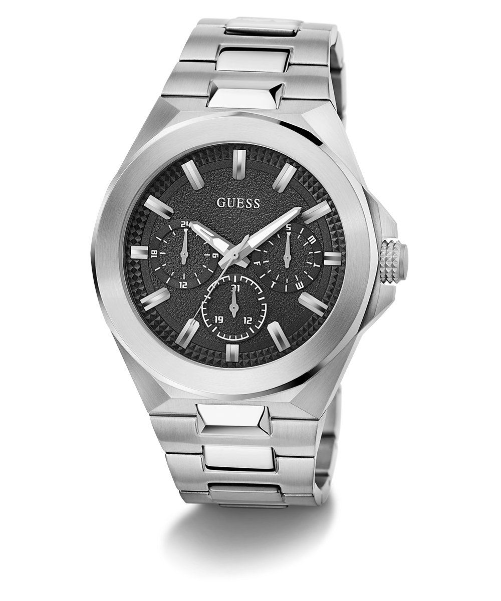 Guess Mens Silver Tone Multi-function Watch - Gw0798g1 