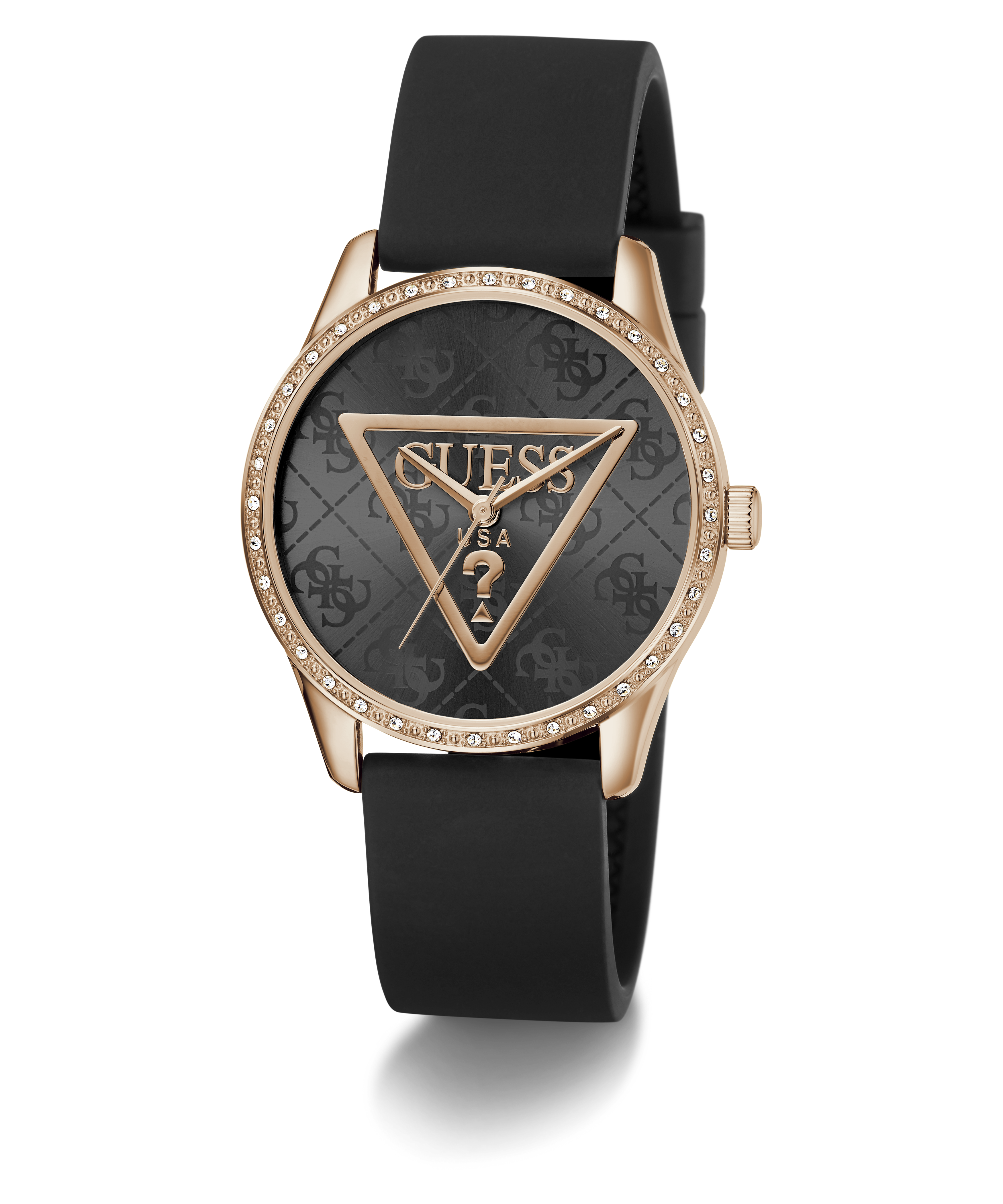 GUESS Ladies Black Rose Gold Tone Analog Watch - GW0942L3  display picture 2