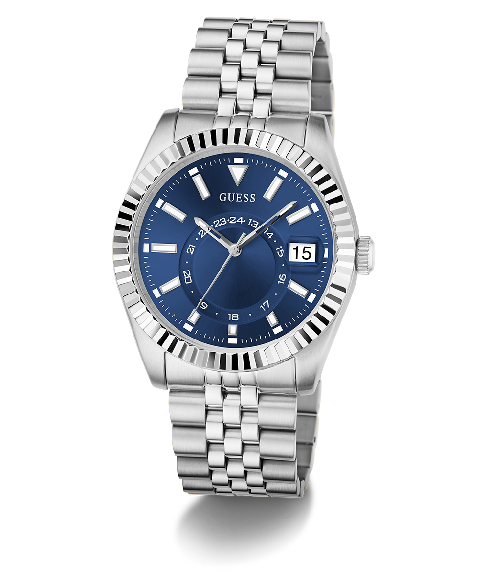 GUESS Mens Jaden Silver Tone Multi-function Date Watch - GW0977G1