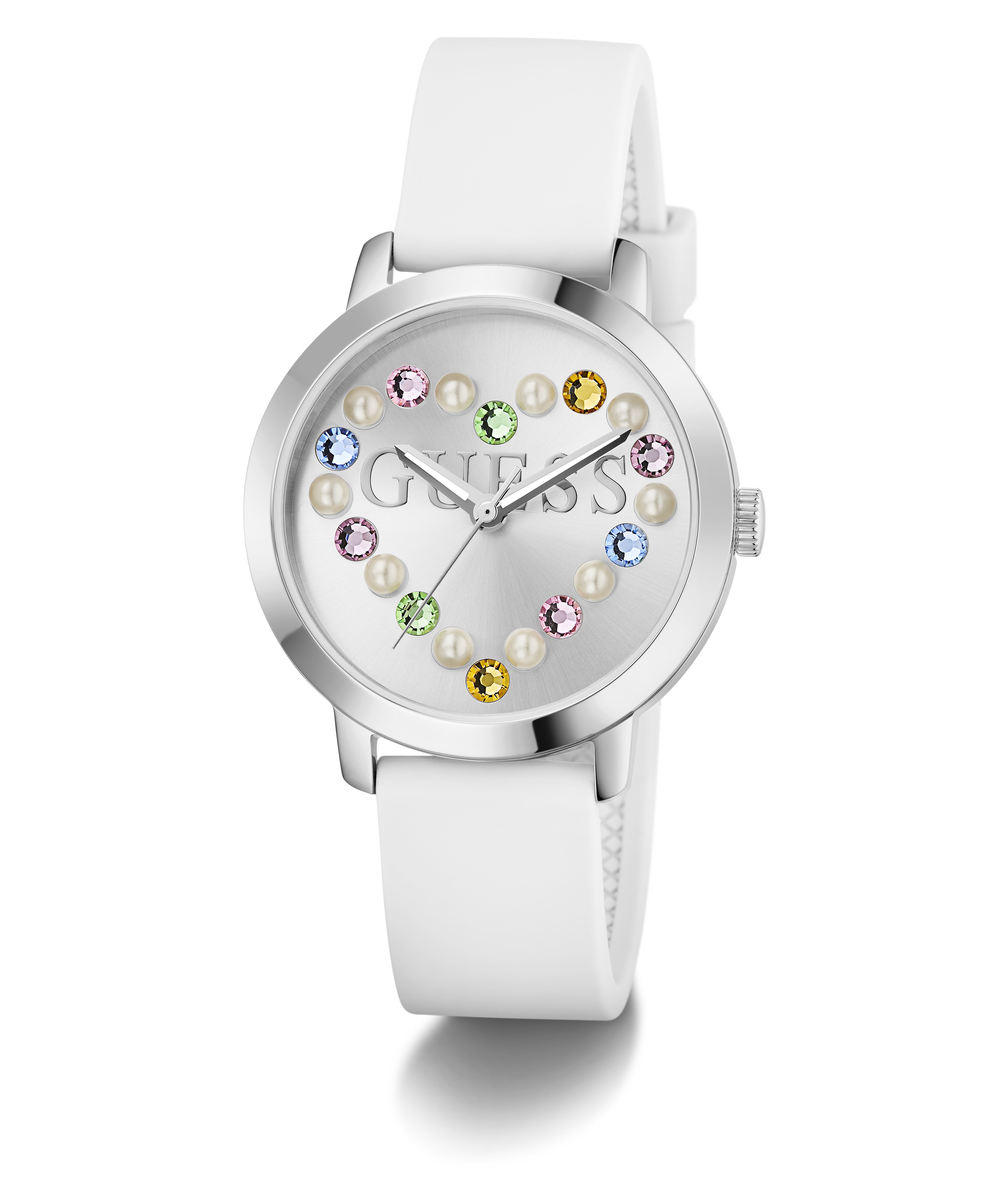 Guess South Hampton crystal and silver tone bracelet women\'s watch white… GUESS W0831L1 Guess South Hampton Ladies Silver Stone  main image 4
