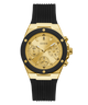 GW0030L2 GUESS Ladies 39mm Black & Gold-Tone Multi-function Sport Watch primary image
