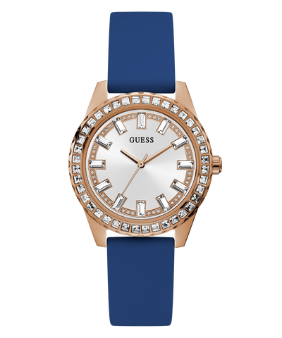 GW0285L1 GUESS Ladies 38mm Blue & Rose Gold-Tone Analog Dress Watch primary image