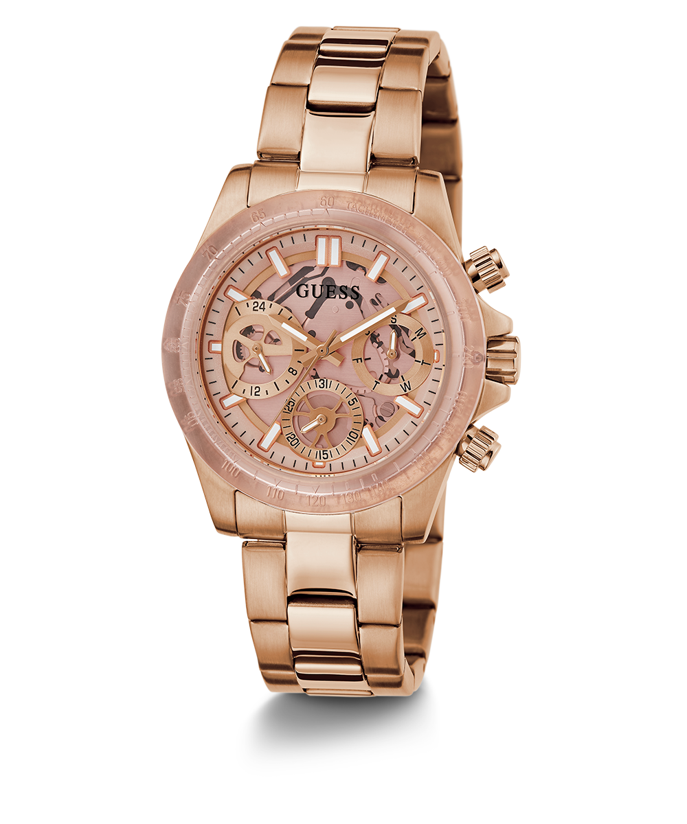 GUESS Ladies Rose Gold Tone 2-Tone Multi-function Watch - GW0557L2