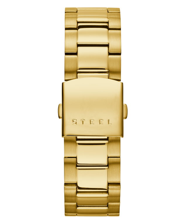 U0668G4 GUESS Mens 45mm Gold-Tone Chronograph Dress Watch strap image