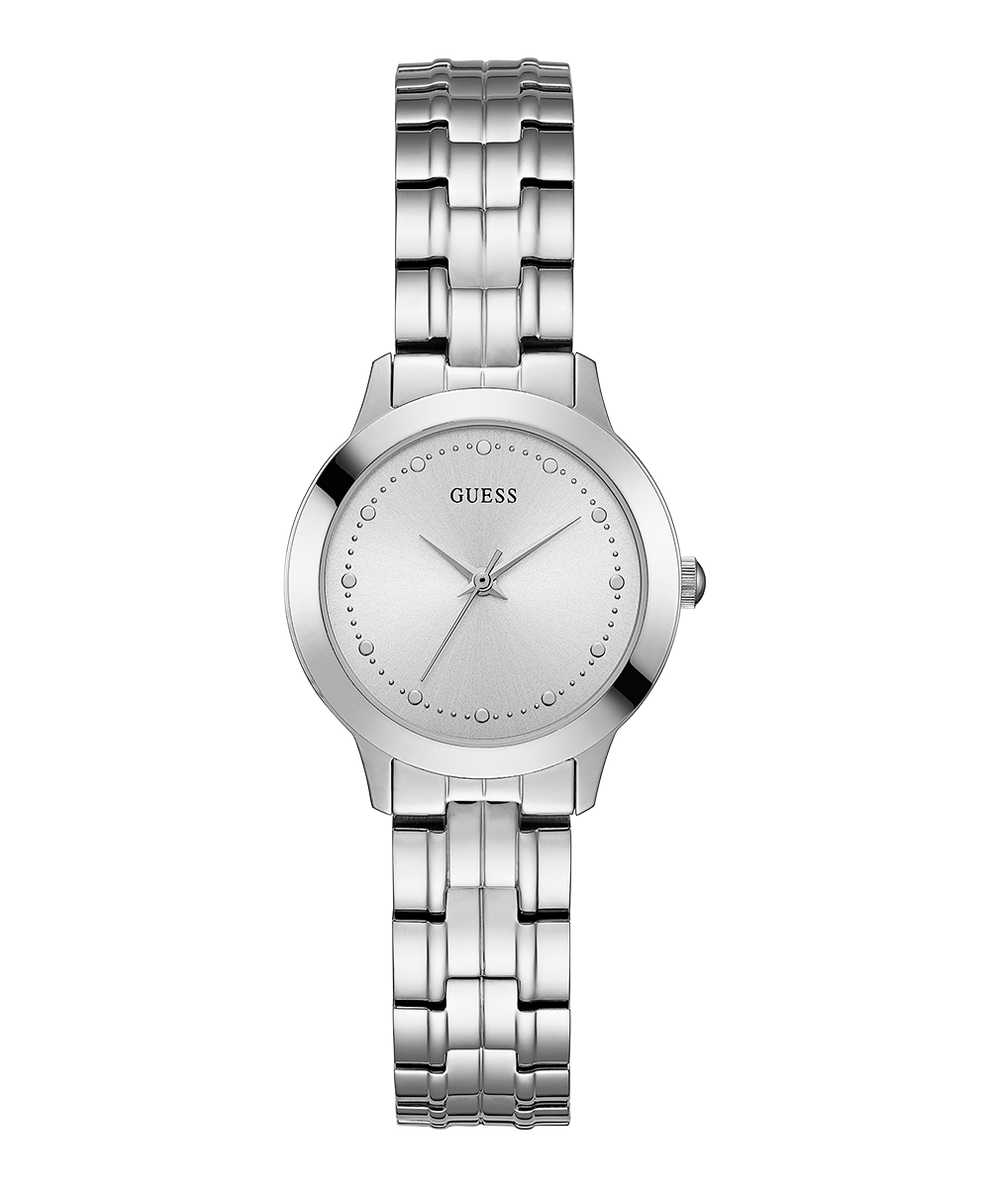 U0989L1 GUESS Ladies 30mm Silver-Tone Analog Dress Watch primary image