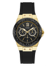 U1053L7 GUESS Ladies 39mm Black & Gold-Tone Multi-function Sport Watch primary image