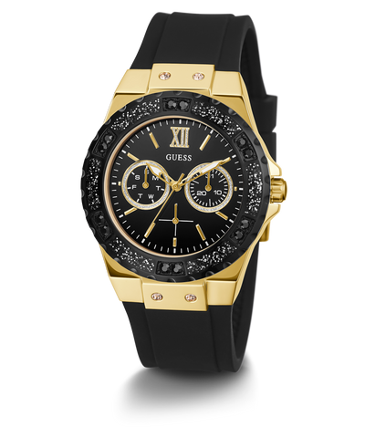 U1053L7 GUESS Ladies 39mm Black & Gold-Tone Multi-function Sport Watch alternate image
