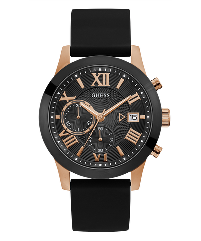 U1055G3 GUESS Mens 45mm Black & Rose Gold-Tone Chronograph Dress Watch primary image