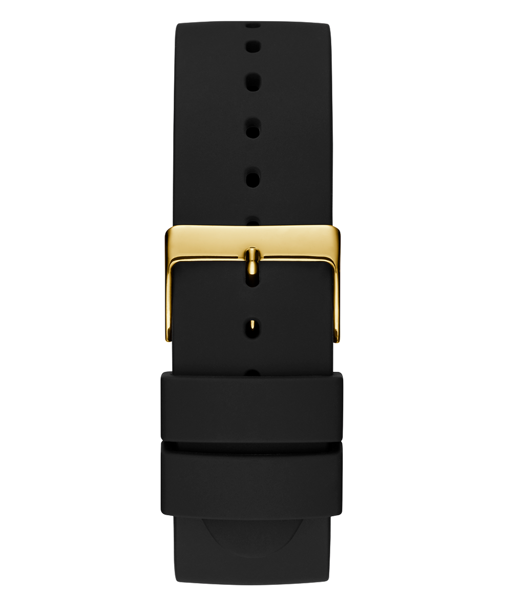 U1264G1 GUESS Mens 44mm Black & Gold-Tone Analog Dress Watch strap image