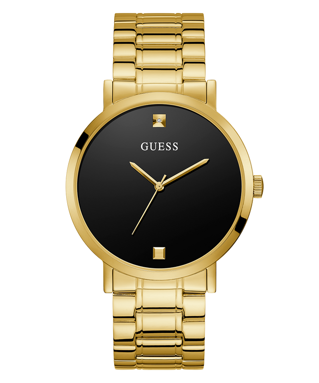 U1315G2 GUESS Mens 44mm Gold-Tone Analog Dress Watch primary image