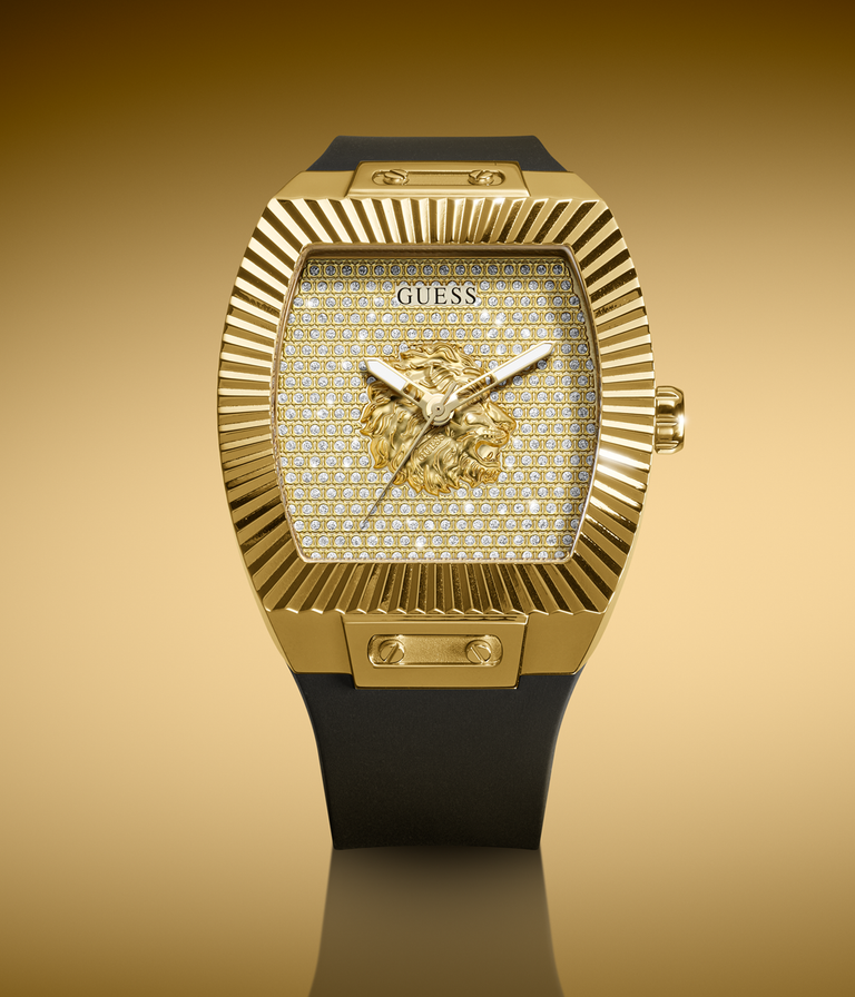 mens signature icon style with lions head logo in gold
