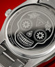GUESS Mens Day Of The Dead Silver Tone Multi-function Watch custom caseback