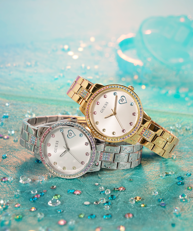 GUESS Ladies Silver Tone Date Watch GW0657L1 GUESS Watches US