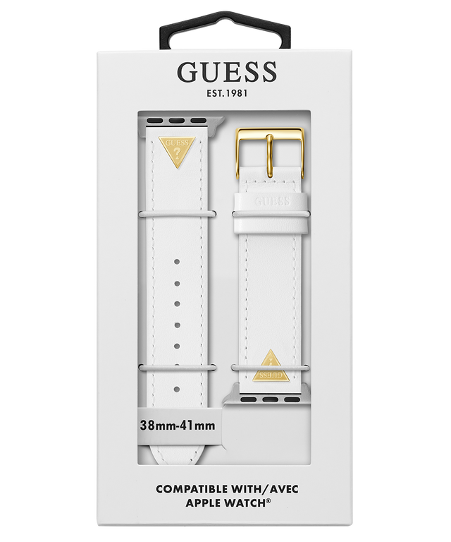 Correa de cuero GUESS con placa de logotipo para reloj Apple de 38-40 mm