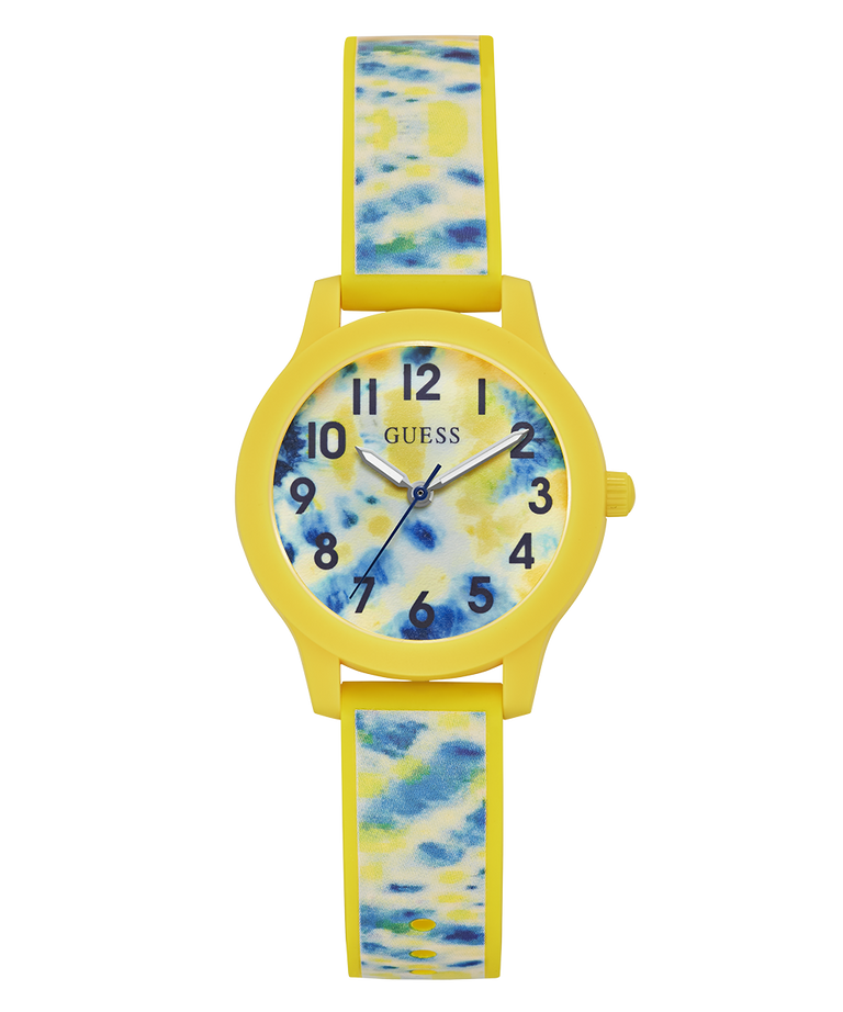 GUESS Kids Tie Dye Yellow Analog Watch