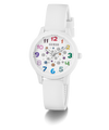 White children's watch with colorful numbers on a white background GUESS Kids White Analog Watch