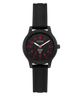 Black GUESS Kids Black Analog Watch with red accents on a white background