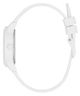 White watch with a strap on a white background