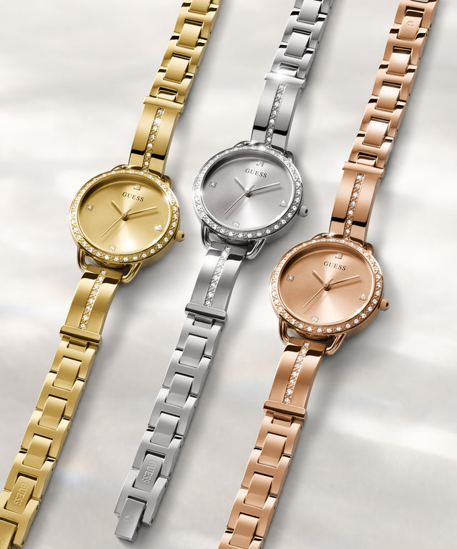 Jam Tangan Womens Rose Gold And Silver Watch GUESS Ladies