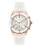 GUESS Ladies White Rose Gold Tone Multi-function Watch