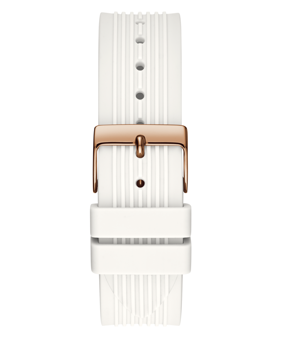 Rose gold watch with white band online