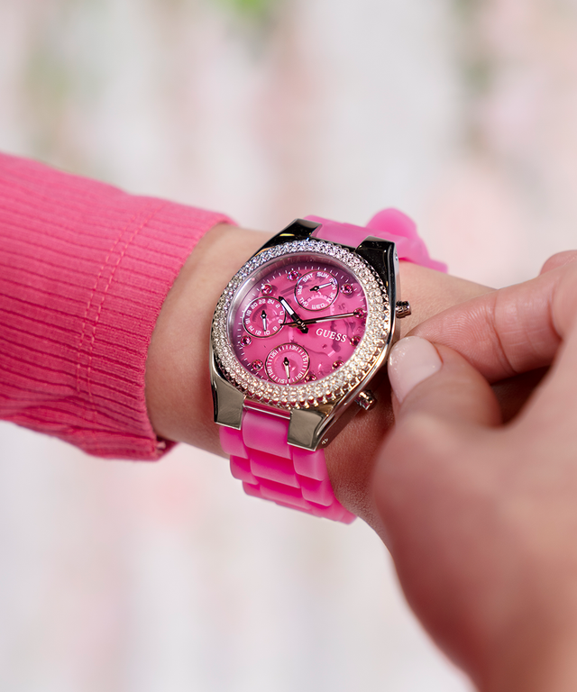 GUESS Ladies Sparkling Pink Limited Edition Watch lifestyle